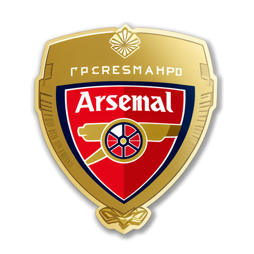 Nadčasový design: Arsenal logo s elegantními zlatými akcenty - 'Sportovní duch & Dědictví'