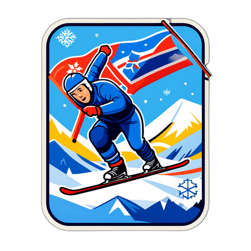 Νοσταλγικό αυτοκόλλητο από τους Χειμερινούς Ολυμπιακούς Αγώνες