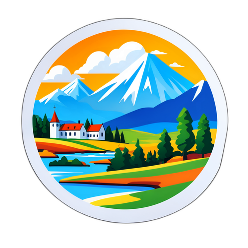 Стикер з пейзажем Сєверська