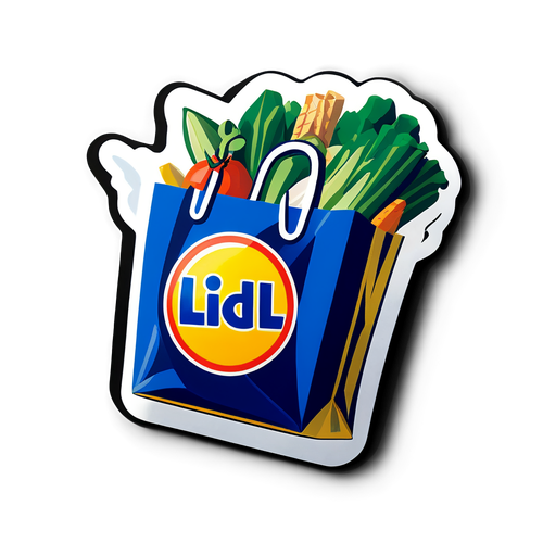 Autocollant de sacs Lidl avec symbole de protestation