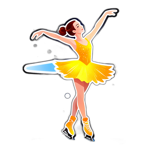 Elegancka figurka łyżwiarki na lodzie