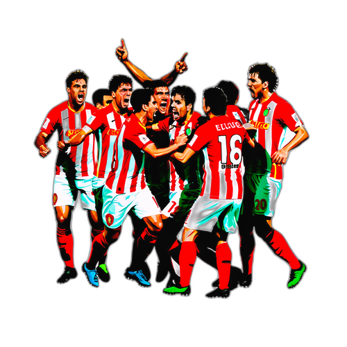 Wachezaji wa Athletic Club wakisherehekea