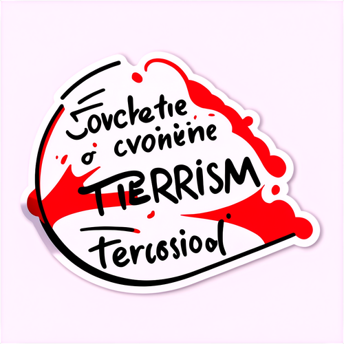 Terörizmi Kınayan Kırmızı-Beyaz Sticker: Korkunç Gerçeklerle Yüzleşin!