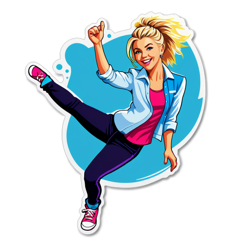 Julianne Hough: Dance Like Nobody's Watching – Vibrant Sticker Celebrating Her Artistic Genius!