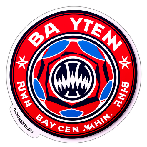 Reka Bentuk Sticker Minimalis Logo Bayern dalam Bola Sepak