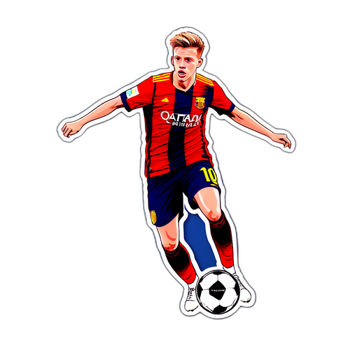 Dynamic Sticker of Footballer Dani Olmo in Action