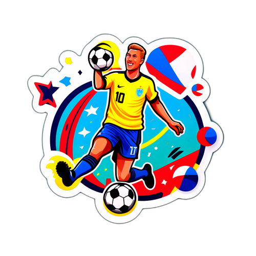 Spillende Andreas Schjelderup med fotball