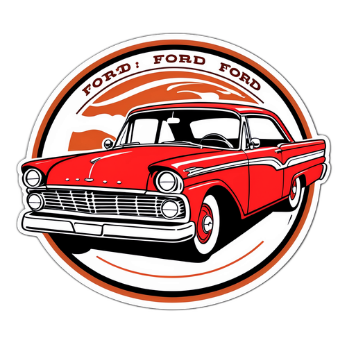Retro Ford Araç Sticker'ı