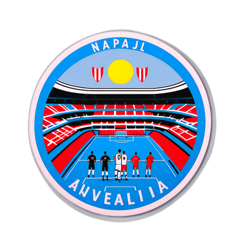 Sticker cu vedere de sus a meciului Napoli-Juventus