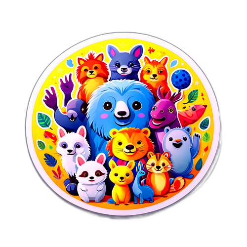 Witzige und bunte Tierillustration