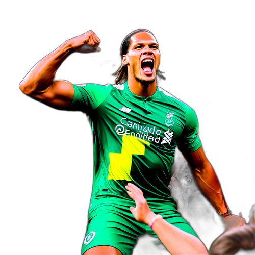 Virgil van Dijk flexar sina muskler med en fotboll