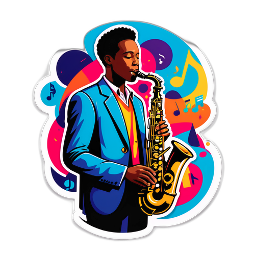 Nostalgic Jazz Saxophonist Sticker