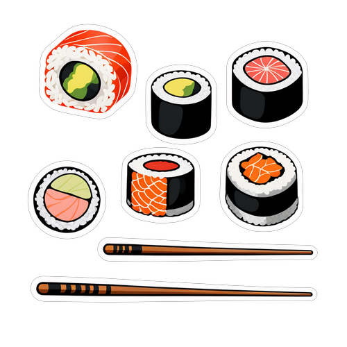 Sushi-Themed Sticker Set