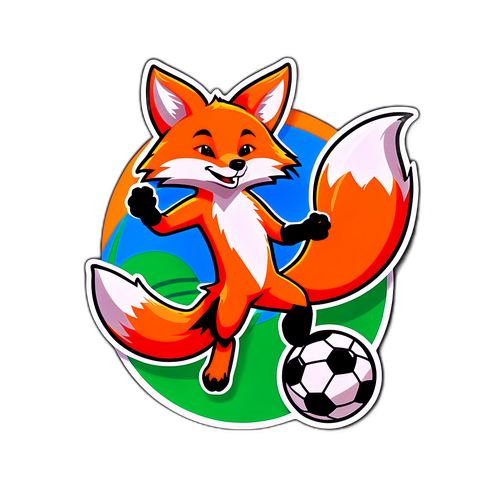Lively Fox Playing Sports Sticker