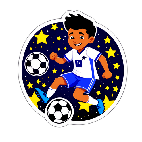 Stiker Seru Rodrigo Gomes Menggiring Bola Sepak