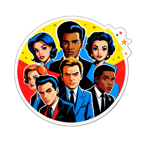 Scène dramatique de Star Academy en style pop-art