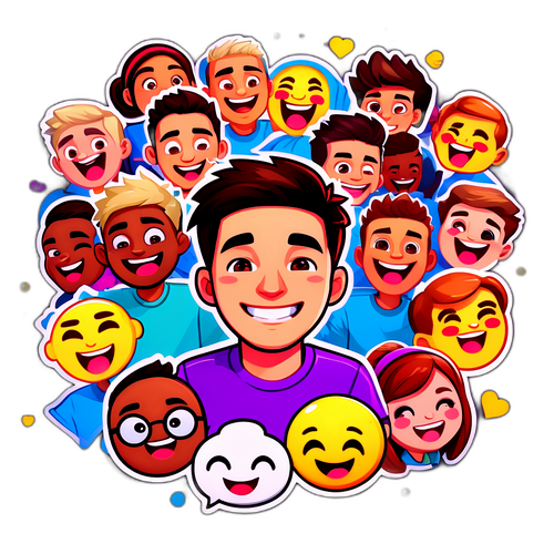 Autocollant humoristique Twitch avec avatars animés de streamers