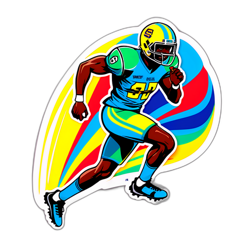 Dynamic Football Action Sticker