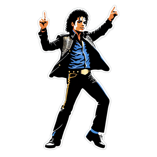 Unveiling the Magic: Michael Jackson's Iconic "King of Pop" Pose in a Stunning Creative Sticker!