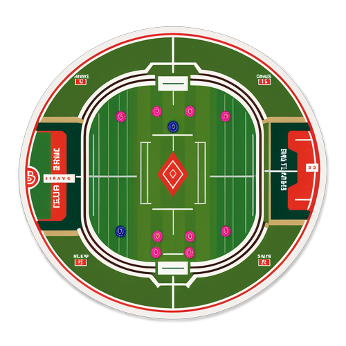 क्रिकेट मैदान लेआउट स्टिकर