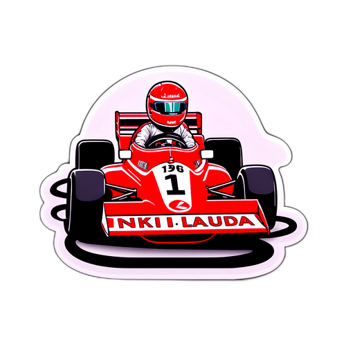 Inspirierender Aufkleber mit Rennstrecke zu Ehren von Niki Lauda
