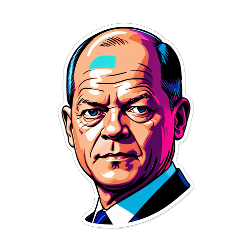 Futuristisches Porträt von Olaf Scholz