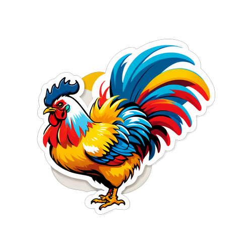 Adesivo de Galo em Ação
