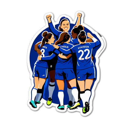 Sticker ya Timu ya Wanawake ya Chelsea ikisherehekea Uwezeshaji na Michezo