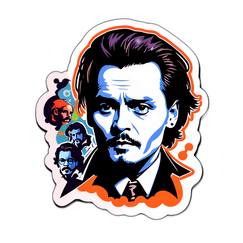 Sticker retro de Johnny Depp