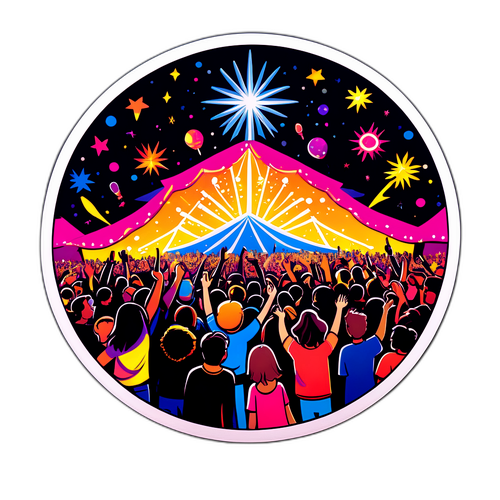 Autocollant inspiré par le festival de Glastonbury