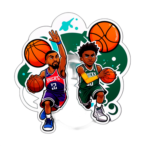 A sticker dinâmico sobre Wizards x Bucks
