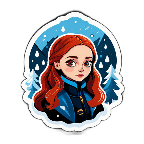 En tecknad klistermärke av Sansa Stark