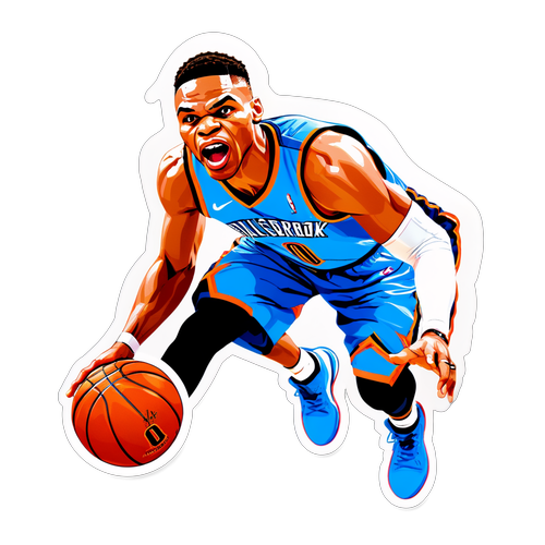 Unleashing Intensity: The Russell Westbrook Sticker Every Basketball Fan Needs!