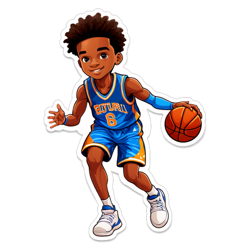 Unleash Your Dreams! Adorable 'Future Star' Basketball Sticker for Young Athletes!