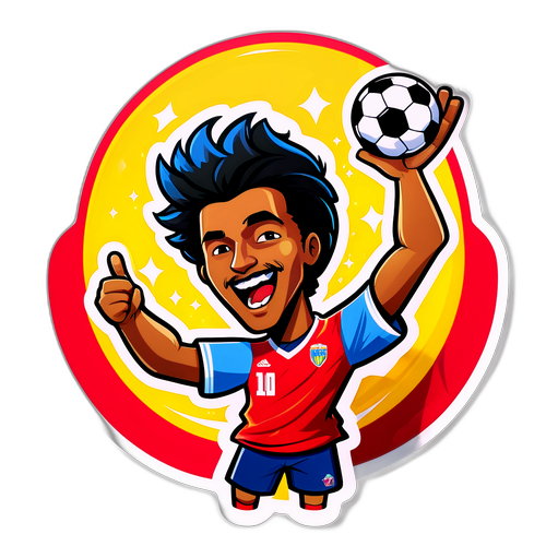 מדבקה צבעונית של פנדל בצבעי הקבוצה