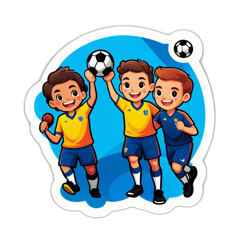 Những cua-rơ vui vẻ trong một trận đấu bóng đá