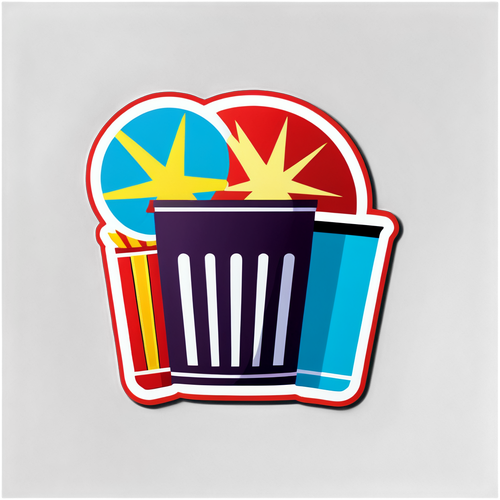 Pop-Art Cinema Trash Can Sticker