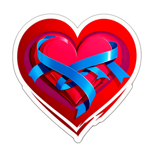 Projeto artístico de coração partido se unindo com uma fita, simbolizando amor e união no Dia dos Namorados