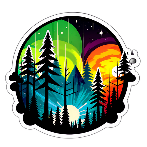 Архитектурный лес на фоне геомагнитного шторма