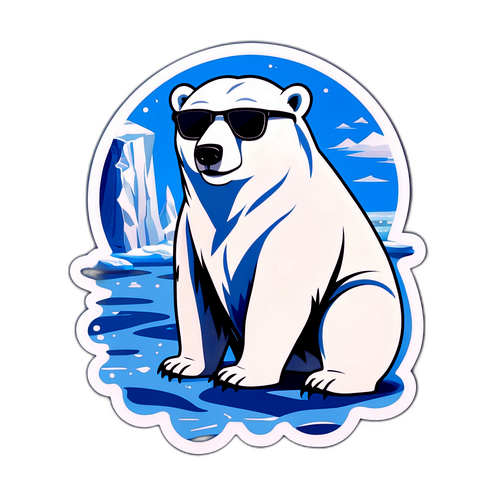 Rolig klistermärke med isbjörn