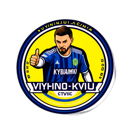 Návrh samolepek s městskou atmosférou Kyjeva a prvky odkazujícími na zápas mezi Dynamem Kyjev a Zrinjski