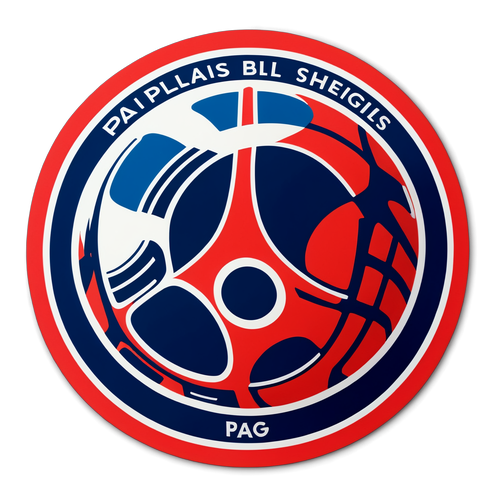 Design d'un autocollant avec le logo du PSG et des éléments de football