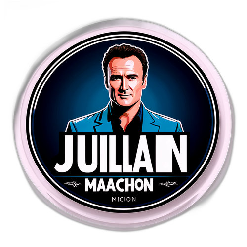 Minimalistní design s dramatickým nápisem 'Julian McMahon'