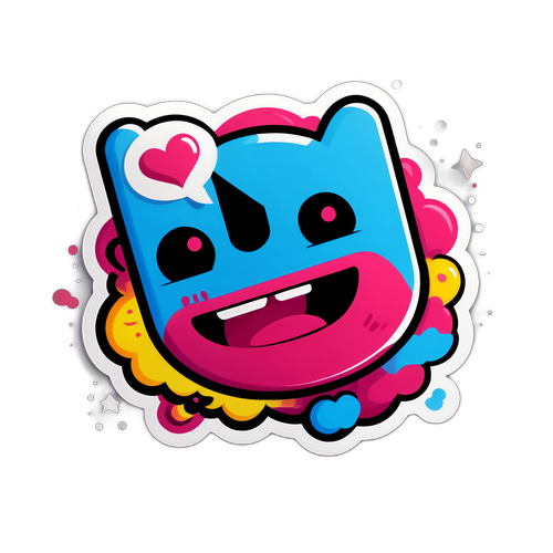 Sticker w stylu graffiti nawiązujący do TikToka