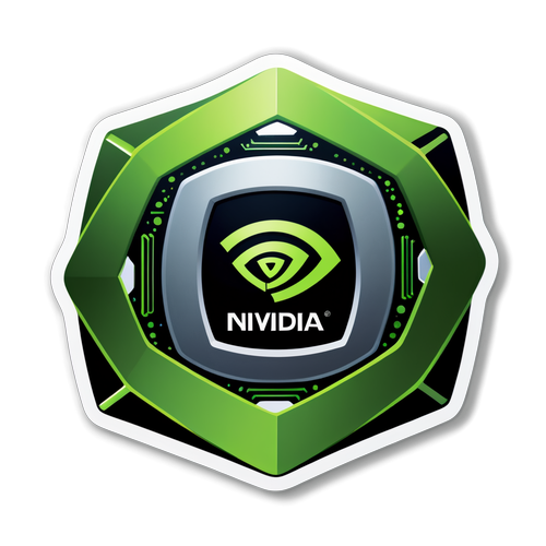 Sticker con representación artística de un chip NVIDIA