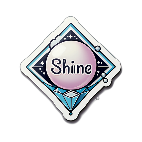 Design Gráfico de Pérola e Diamante com Slogan 'Brilhe Sempre'