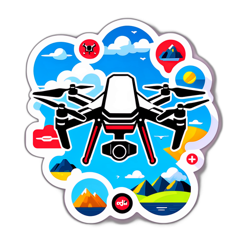 Autocollant de drone DJI avec paysages aériens