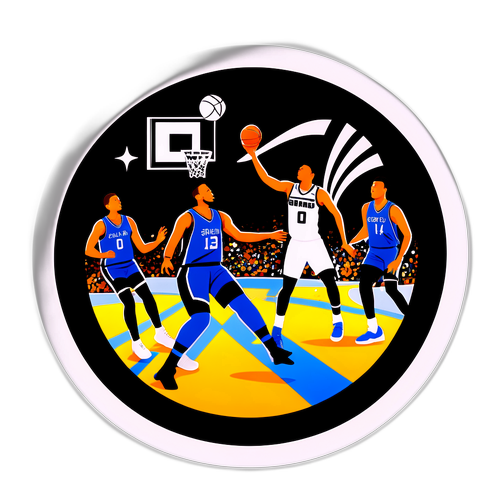 スパーズとマーベリックスのゴールを狙うシーン