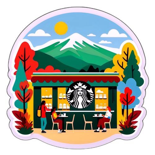 スターバックスの外観イラスト