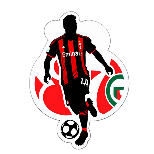 Milan AC Sticker met Voetballer